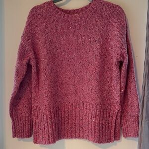 NWT- Talbots Rose Tweed Crewneck Sweater with sparkles, sized M